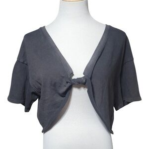 Dark Gray Aerie Reversible Crop Top